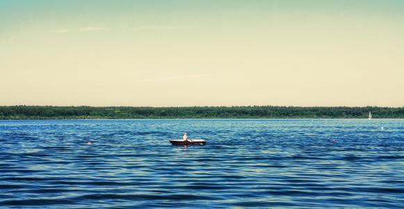 照片, 棕色, 独木舟, 身体, 水, 白天, 海