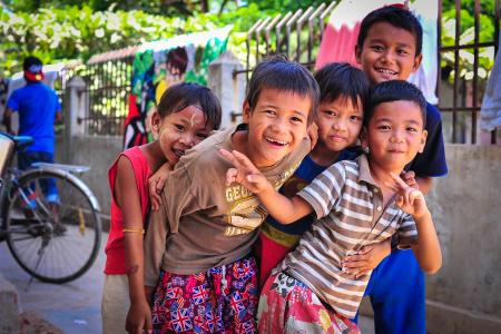 亚洲, 儿童, 快乐, 生活, 特派团, 缅甸, 孤儿