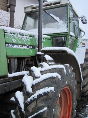 拖拉机, 雪, fendt, 冬天