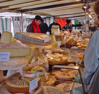 巴黎, 市场, 奶酪, 奶酪柜台, 市场摊位, 法国