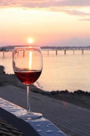 葡萄酒, 海滩, 日落, 太阳, 放松, 享受, 受益于