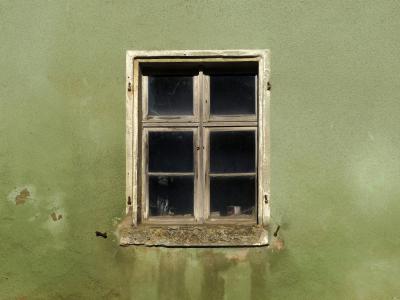 窗口, 旧的窗口, 墙上, 老, 立面, 风化, 脏