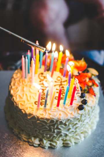 蜡烛奶油生日蛋糕图片