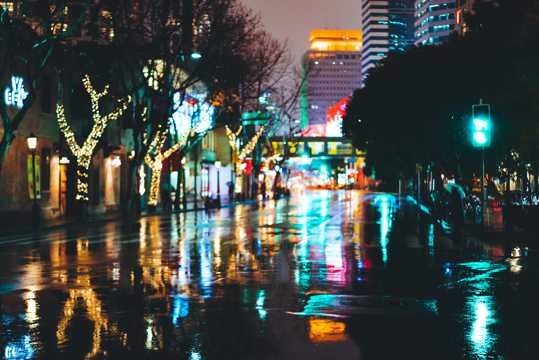 都市落寞的夜景图片