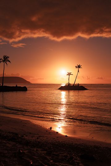 夕照暮色唯美海岛图片