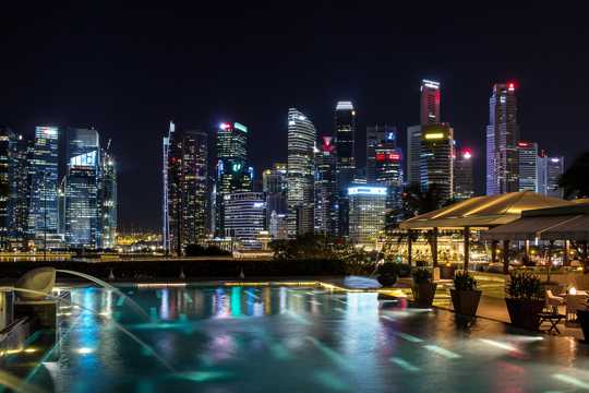 新加坡美丽都市夜景图片