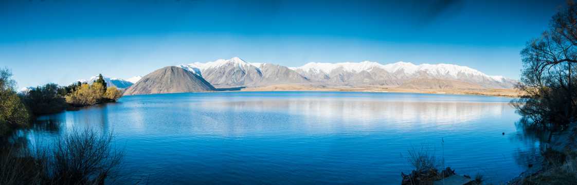 新西兰白鹭湖光景图片