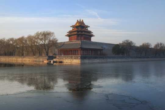 北京紫禁城角楼建筑景象图片